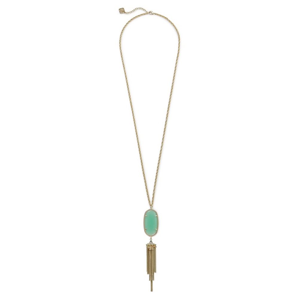 Kendra Scott Rayne Tassel Necklace chalcedony gold